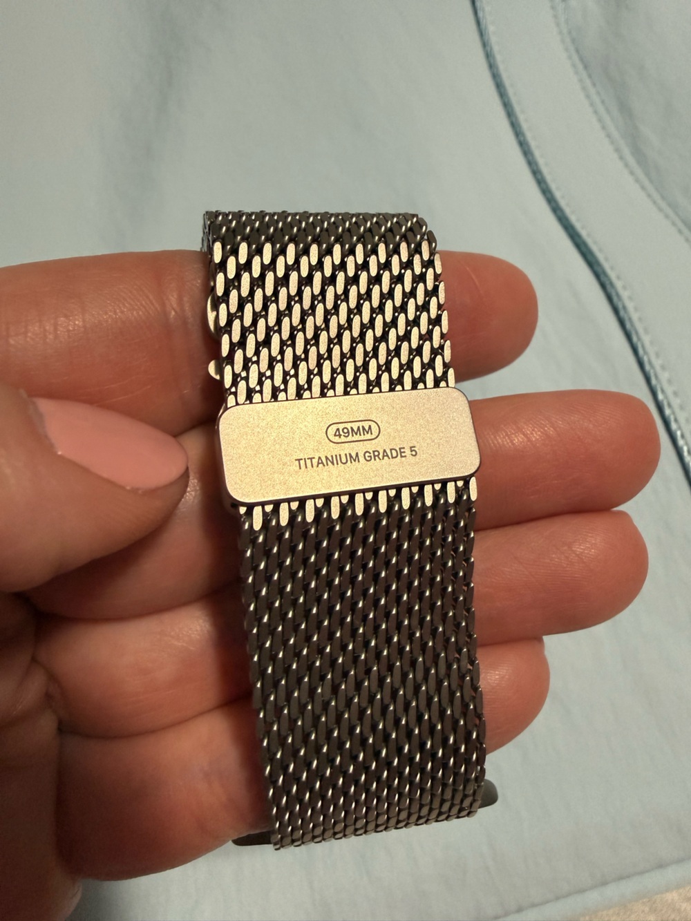 Apple Watch Ultra 3 band with Natural Titanium Milanese Loop - Silver/Titanium